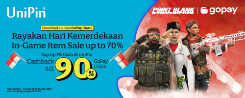 Sale In-Game Item Point Blank s.d. 70%! Dapatkan Ekstra Cashback 90% GoPay Coins dengan Top Up PB Cash Pakai GoPay!